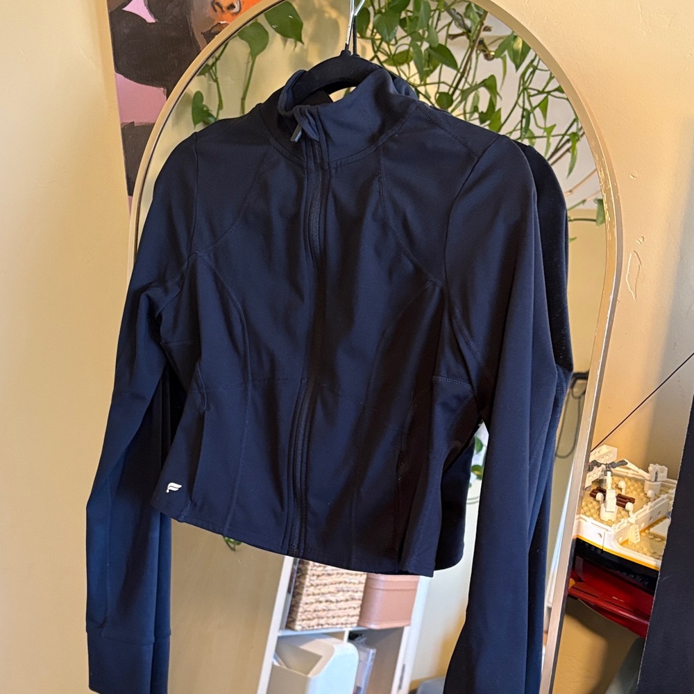 Fabletics Black Zip-Up Performance Bomber Jacket - image 1